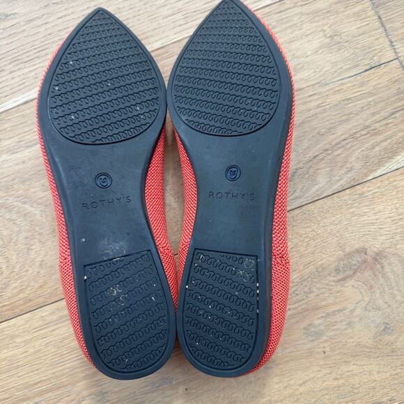 Rothy's The Point Slip-On Machine Washable Pointed-Toe Flats Orange Size 8 - Picture 8 of 10